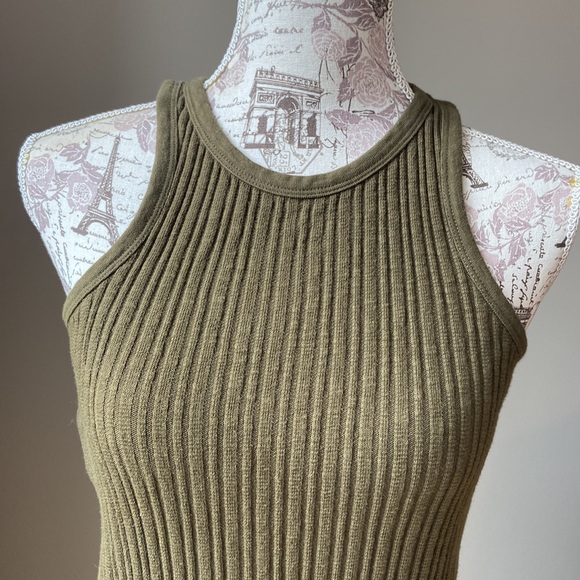 Faherty Cambria Ribbed Tank Top Olive Green - Picture 4 of 7